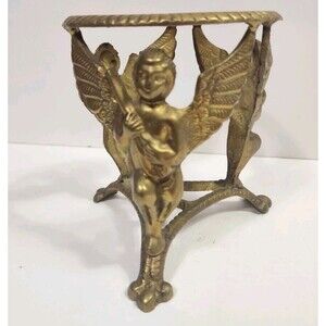 Brass cherub angel pedestal
